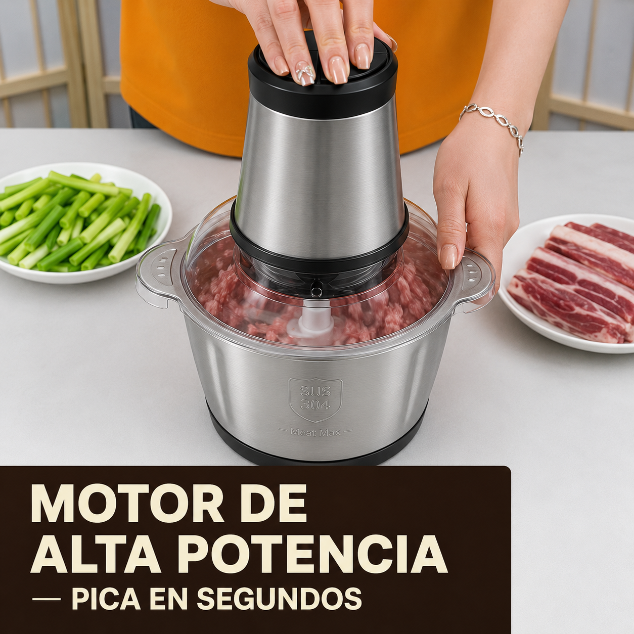 Molino Picador Eléctrico 2L — Acero Inoxidable