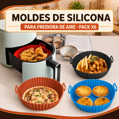 PROMO 6x1 Moldes Antiadherentes de Silicona para Freidora de Aire