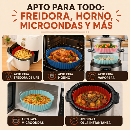 PROMO 6x1 Moldes Antiadherentes de Silicona para Freidora de Aire