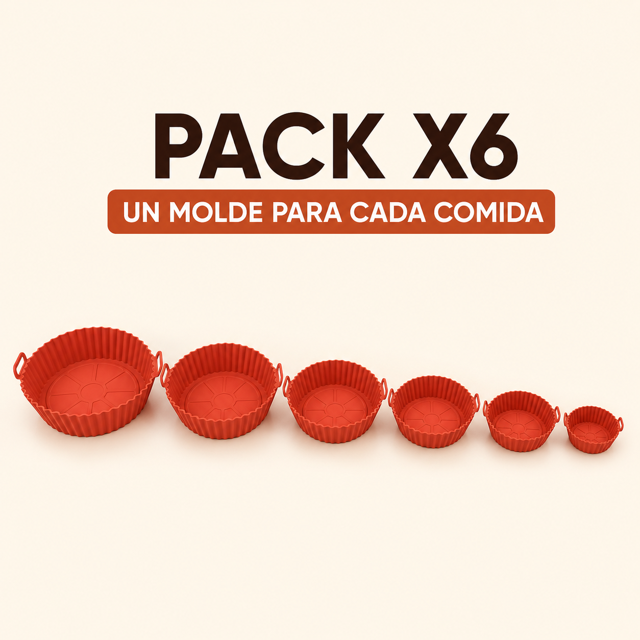 PROMO 6x1 Moldes Antiadherentes de Silicona para Freidora de Aire