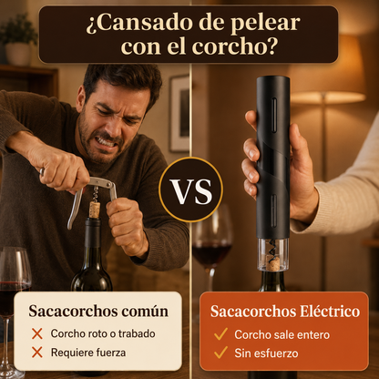 Sacacorchos Eléctrico Recargable + Kit Vinos Completo
